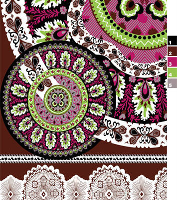 民族风花纹印花图案服装纺织水印数码印花金昌花型素材