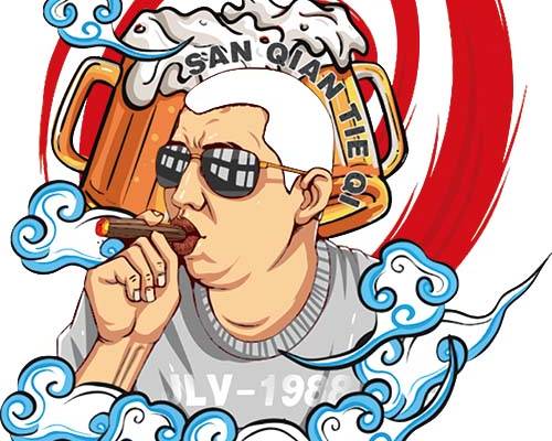 卡通人物潮图印花服装裁片T恤卫衣烫图印花花型素材