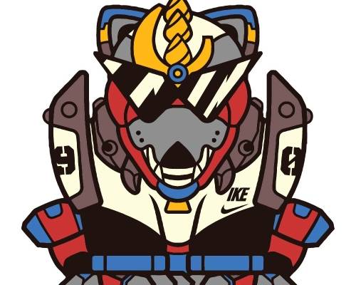 卡通机器人潮牌印花图案服装裁片T恤卫衣烫图印花花型素材