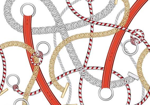 几何线条链子印花图案服装纺织数码印花花型素材