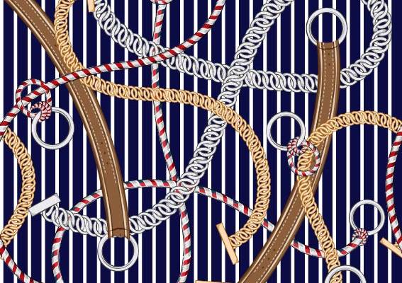 几何线条链子印花图案服装纺织数码印花花型素材