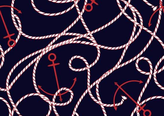 几何线条船锚印花图案服装纺织数码印花花型素材