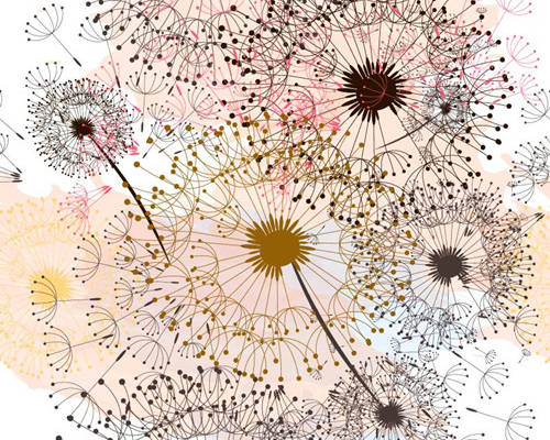 植物蒲公英印花图案服装纺织数码印花花型素材