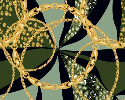 植物花朵几何链条印花图案服装纺织数码印花花型素材