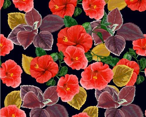 植物花朵杜鹃花印花图案服装纺织数码印花花型素材