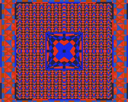 几何花纹数码方巾印花素材