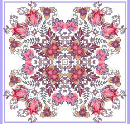 几何花纹数码方巾印花素材