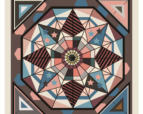 几何花纹数码方巾印花素材