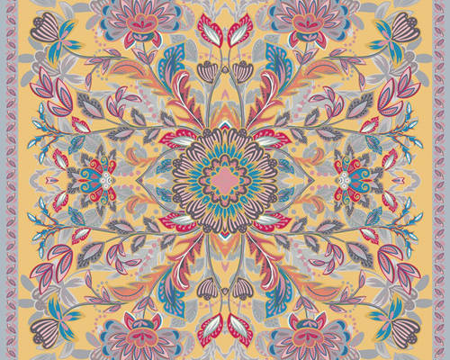 几何花纹数码方巾印花素材