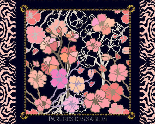 几何花纹数码方巾印花素材