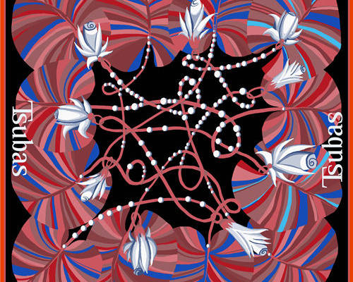 几何花纹数码方巾印花素材