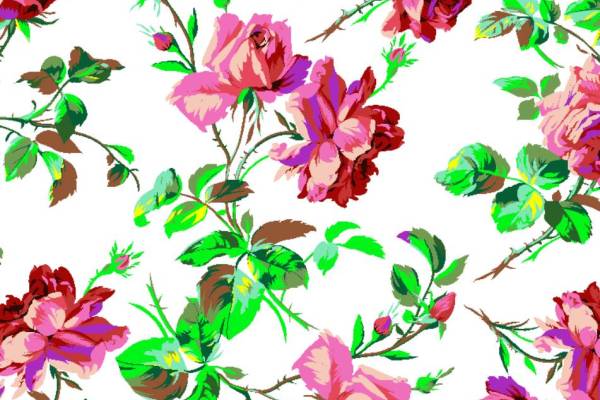 植物玫瑰花印花图案服装纺织水印数码印花金昌花型素材