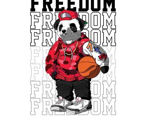 潮牌熊字母印花图案服装裁片T恤卫衣烫图印花花型素材