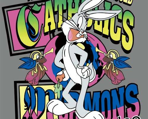 卡通动物兔八哥字母印花服装裁片T恤卫衣烫图印花花型素材