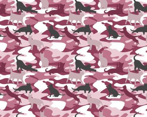 迷彩纹路猫咪印花图案服装纺织数码印花花型素材