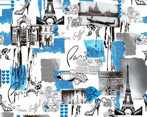 巴黎字母埃菲尔铁塔数码印花图案素材