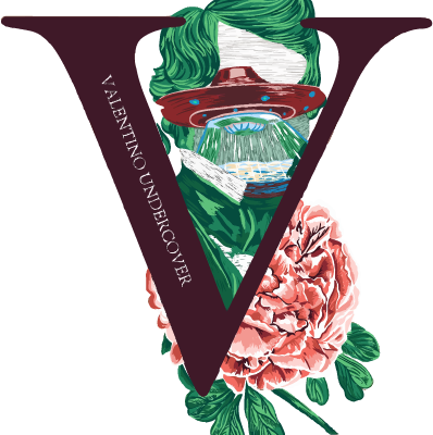 植物牡丹花潮牌字母V印花图案服装裁片T恤卫衣烫图印花花型素材