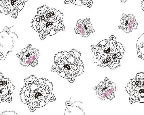 KENZO老虎头潮牌印花图案服装纺织数码印花花型素材