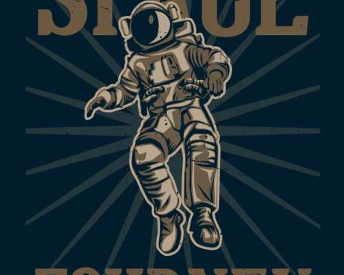 太空人印花图案服装裁片T恤卫衣烫图印花花型素材