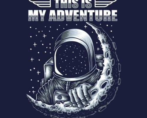 太空人印花图案服装裁片T恤卫衣烫图印花花型素材