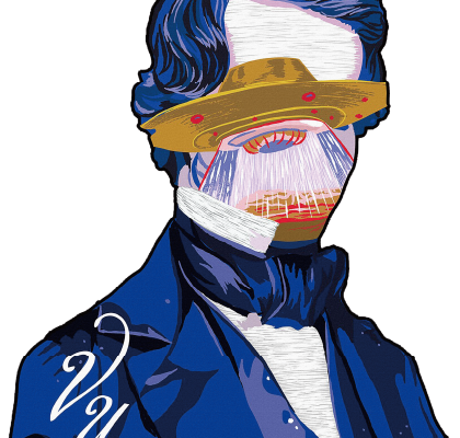 潮牌人物飞碟印花图案服装裁片T恤卫衣烫图印花花型素材