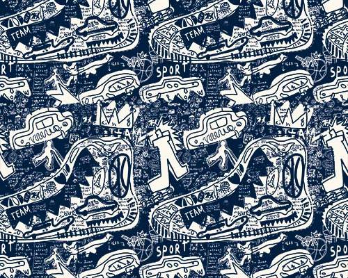 字母鞋子潮牌印花图案服装纺织数码印花花型素材