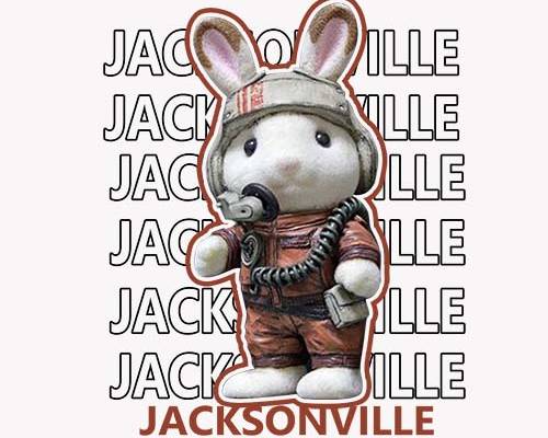 潮牌兔字母印花图案服装裁片T恤卫衣烫图印花花型素材