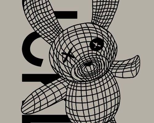 潮牌兔子字母印花图案服装裁片T恤卫衣烫图印花花型素材