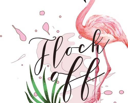 动物火烈鸟字母印花图案服装裁片T恤卫衣烫图印花花型素材