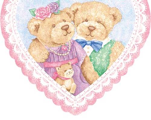 爱心熊字母印花图案服装裁片T恤卫衣烫图印花花型素材