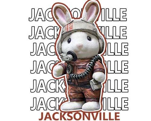 太空兔字母印花图案服装裁片T恤卫衣烫图印花花型素材