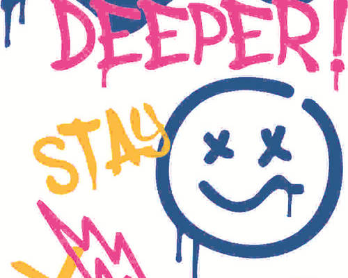 搞怪涂鸦字母印花图案服装裁片T恤卫衣烫图印花花型素材