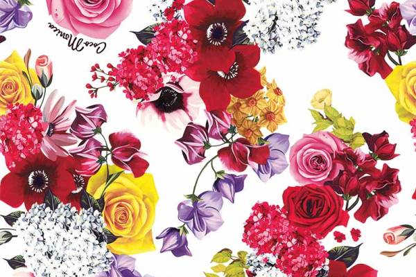 植物玫瑰花卉数码印花素材图案