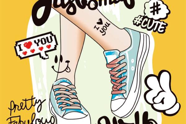 板鞋字母数码印花图案