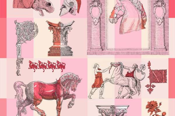 几何方巾数码印花图案素材