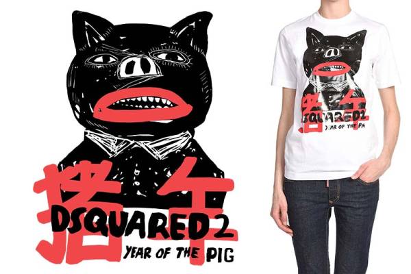 卡通动物字母印花图案