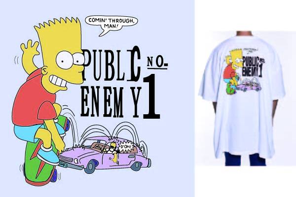 辛普森字母印花图案服装裁片T恤卫衣烫图印花花型素材