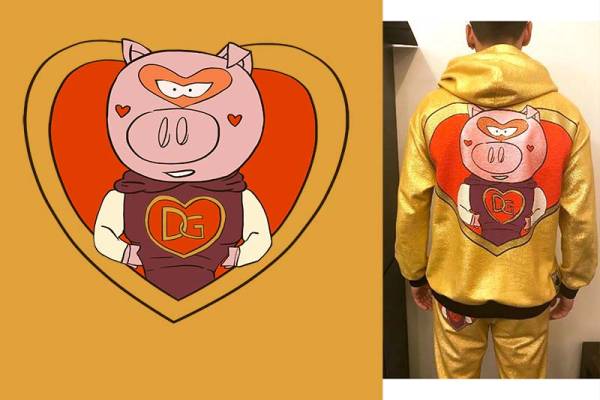 潮牌猪数码印花花型素材