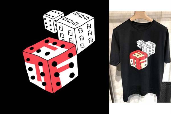 潮牌骰子数码印花花型素材