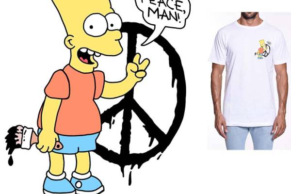 辛普森字母印花图案服装裁片T恤卫衣烫图印花花型素材