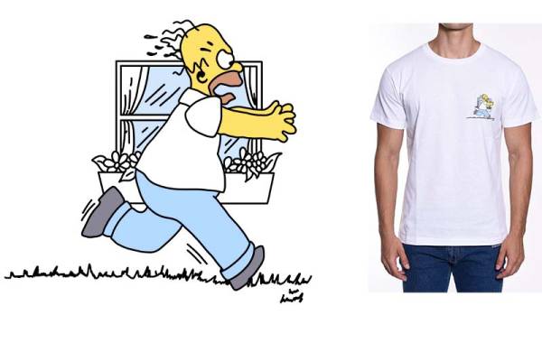 辛普森一家字母印花图案服装裁片T恤卫衣烫图印花花型素材