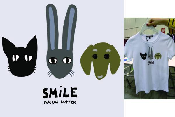 潮牌动物兔子字母印花花型素材