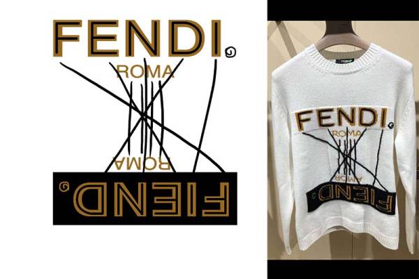 潮牌FENDI字母印花花型图案素材