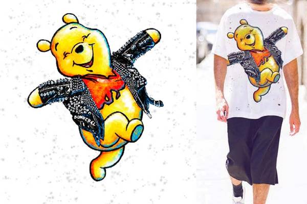 动漫维尼熊数码印花花型素材