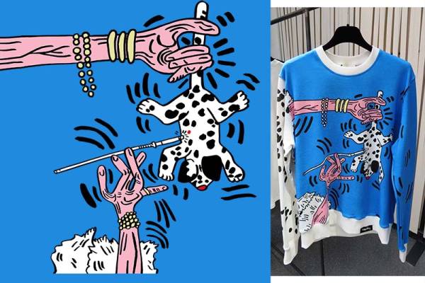 卡通斑点狗数码印花花型素材