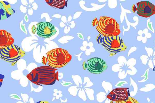 热带鱼印花图案
