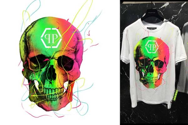 彩色骷髅头数码印花花型素材图案