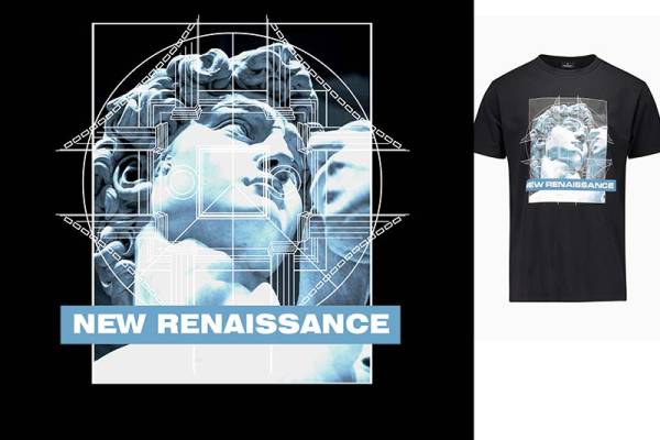 雕塑头像字母数码印花花型图案素材