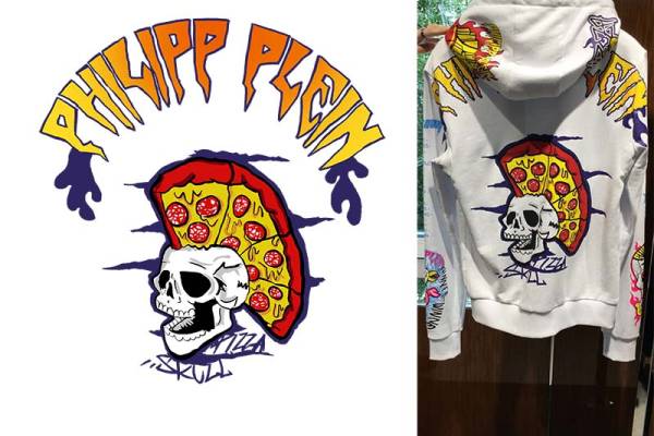 骷髅头披萨字母数码印花花型图案素材