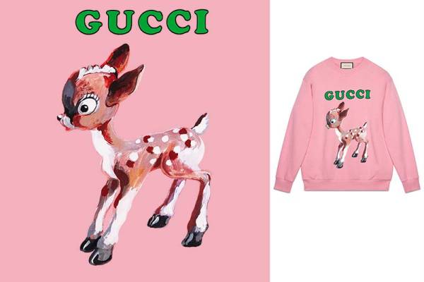 卡通动物小鹿大牌GUCCI数码印花花型图案素材